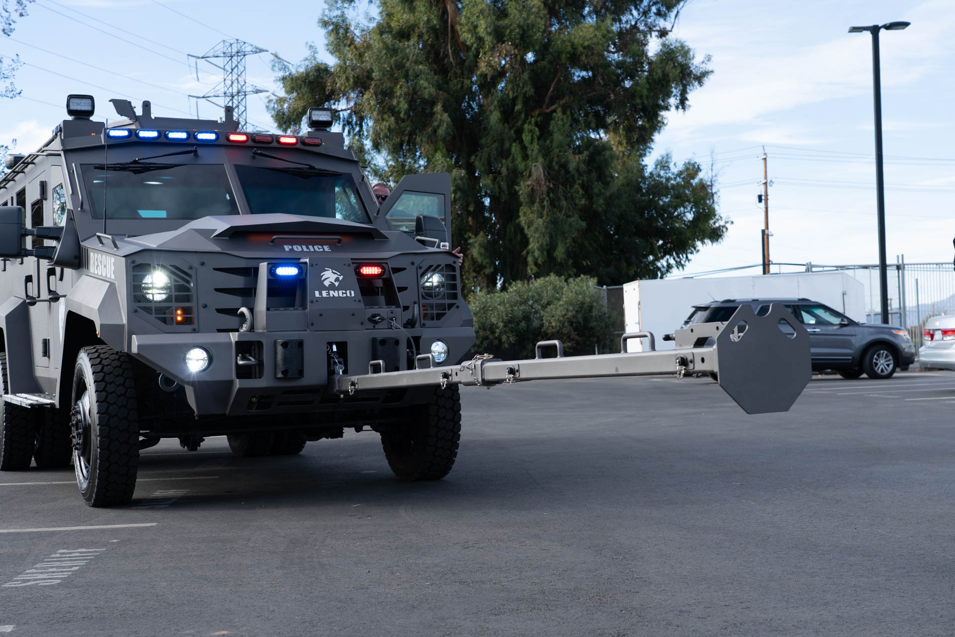 Brentwood Police officers staging beside the Emergency Rescue Vehicle